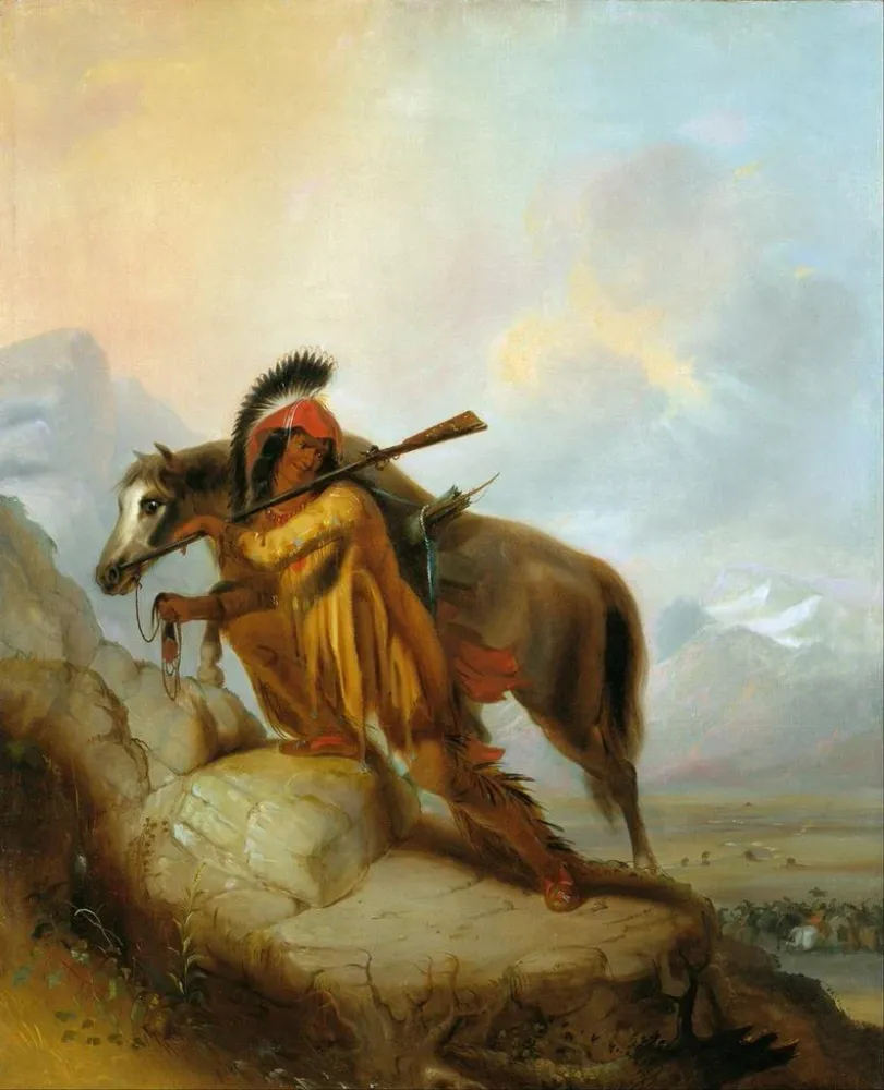 Tableau Le Scalp-Lock (Conflit de cas) - Alfred Jacob Miller | Reproduction