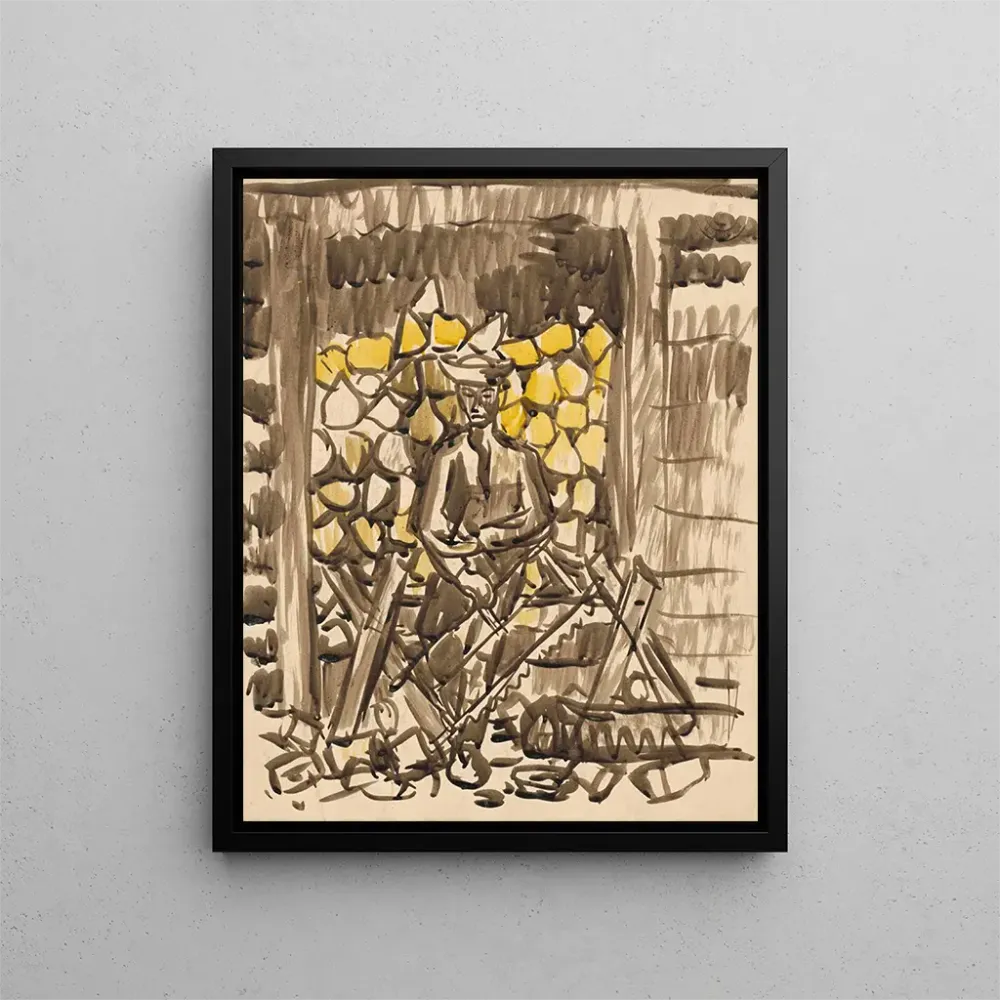 Tableau Sciage du bois - Arnold Peter Weisz-Kubínč | Reproduction
