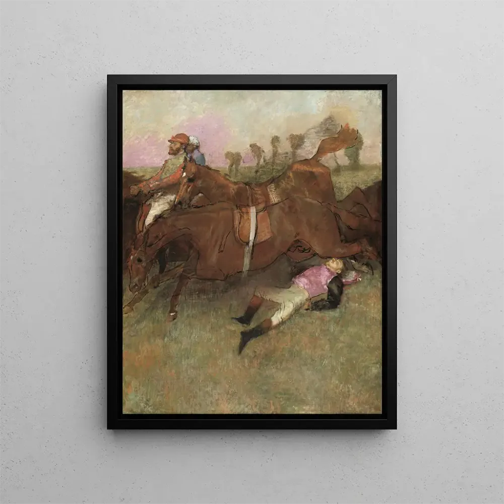 Tableau Scène de steeple - chase : Le jockey tombé - Edgar Degas | Reproduction