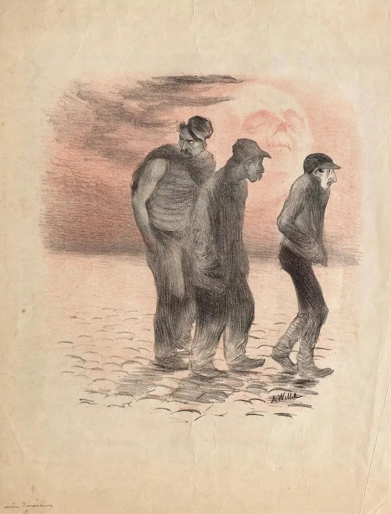 Tableau Scènes et meurtriers de Paris - Adolphe Léon Willette | Reproduction