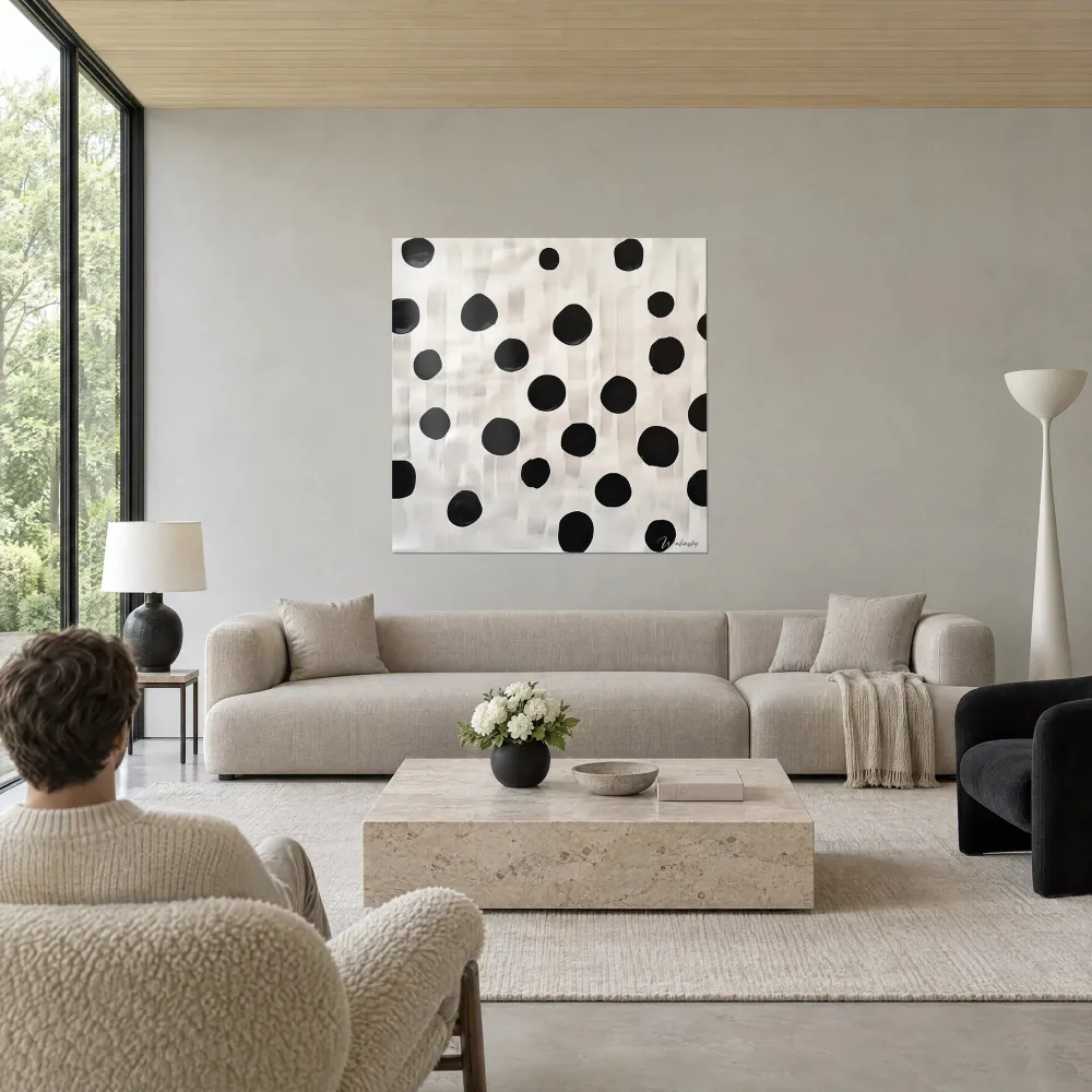 Tableau Silence Ponctué - édition tacheté noir et blanc