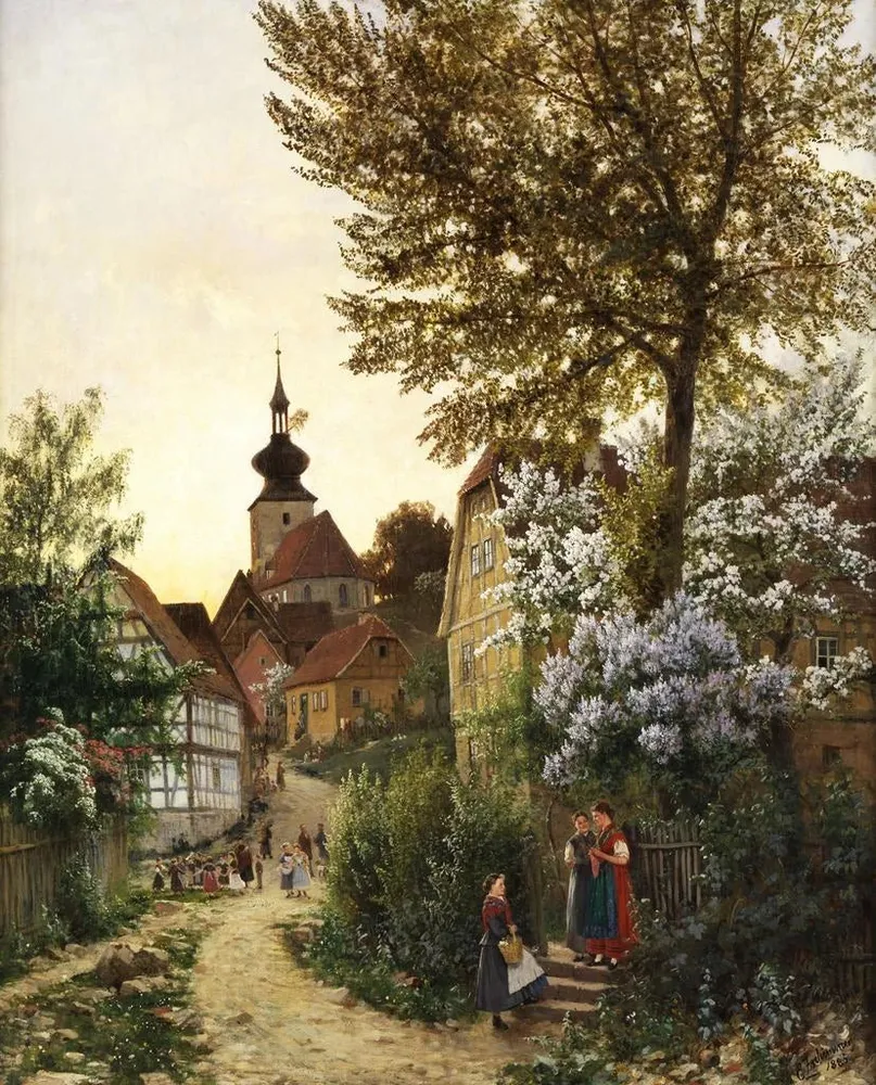 Tableau Soirée de mai dans la vallée profonde, Erfurt - Emil Zschimmer | Reproduction