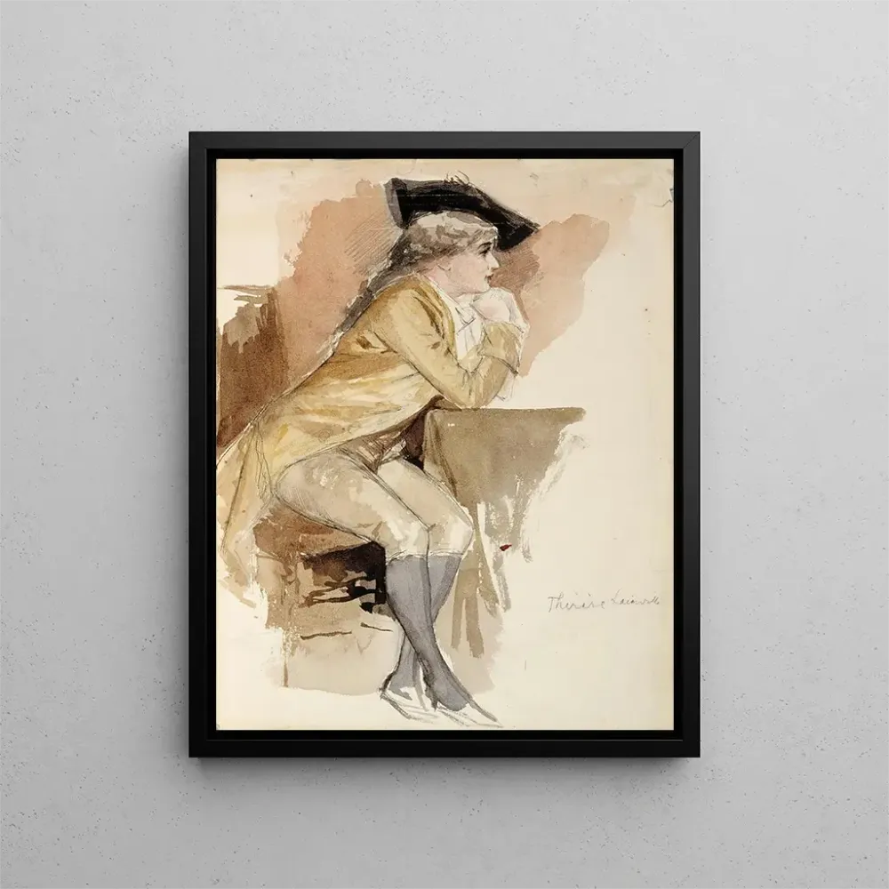 Tableau Thérèse Lainville habillée comme au XVIIIe siècle - Albert Edelfelt | Reproduction