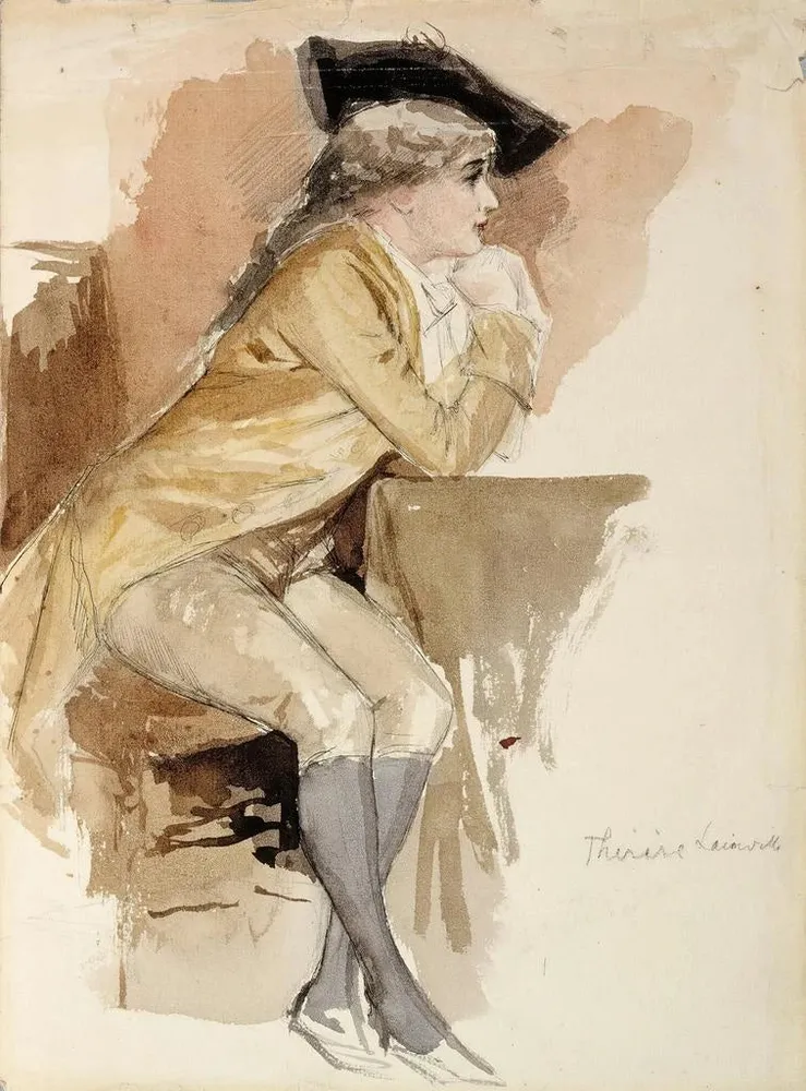 Tableau Thérèse Lainville habillée comme au XVIIIe siècle - Albert Edelfelt | Reproduction
