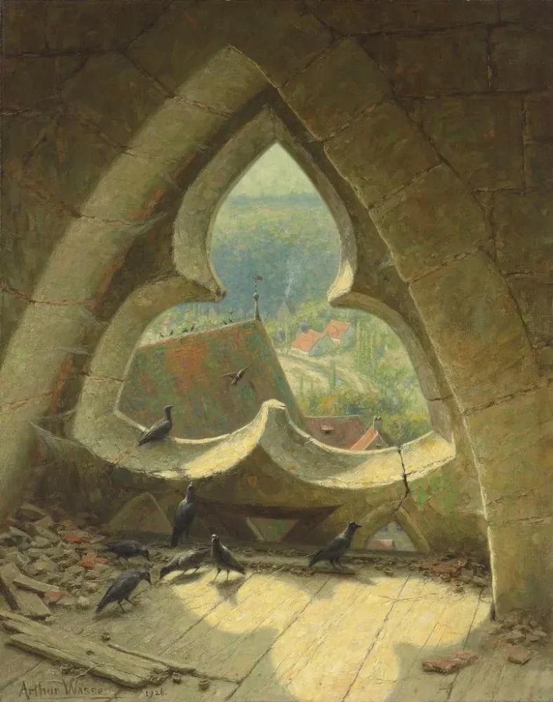 Tableau À travers la fenêtre - Arthur Wasse | Reproduction
