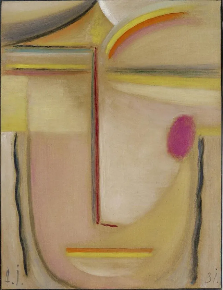 Tableau Tête abstraite Or et rose - Alexej von Jawlensky | Reproduction