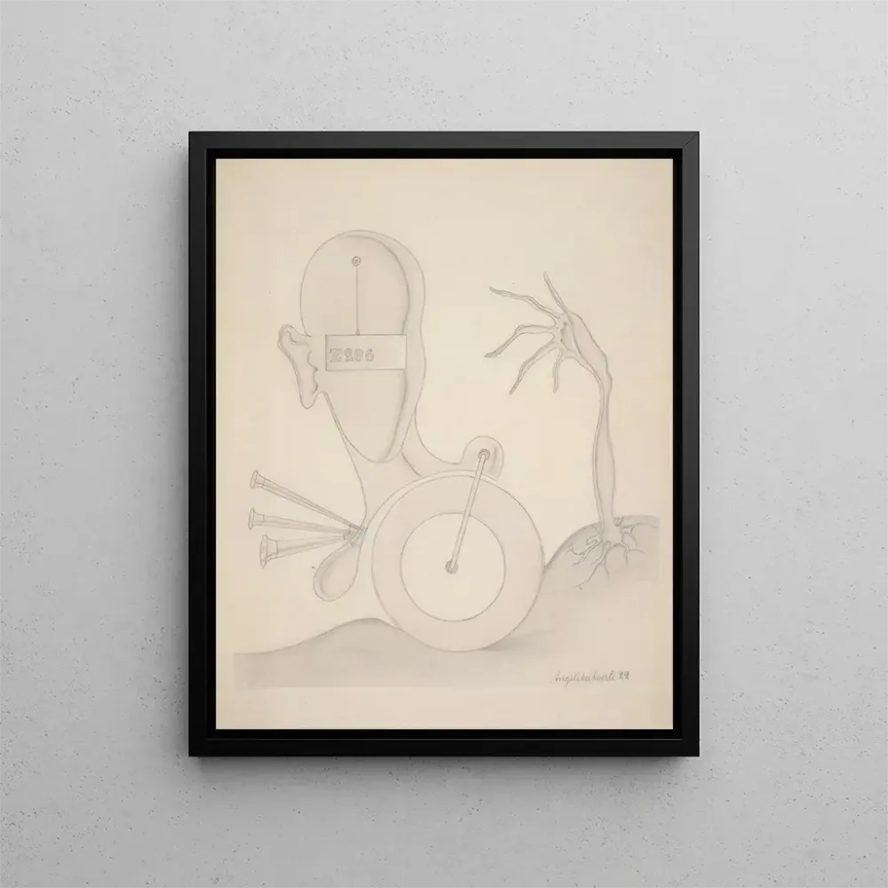 Tableau Tête avec volant de signalisation et klaxon automatique - Angelika Hoerle | Reproduction