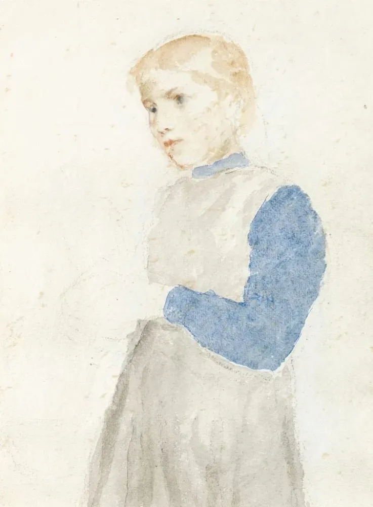 Tableau Étude d'une fille debout - Albert Anker | Reproduction