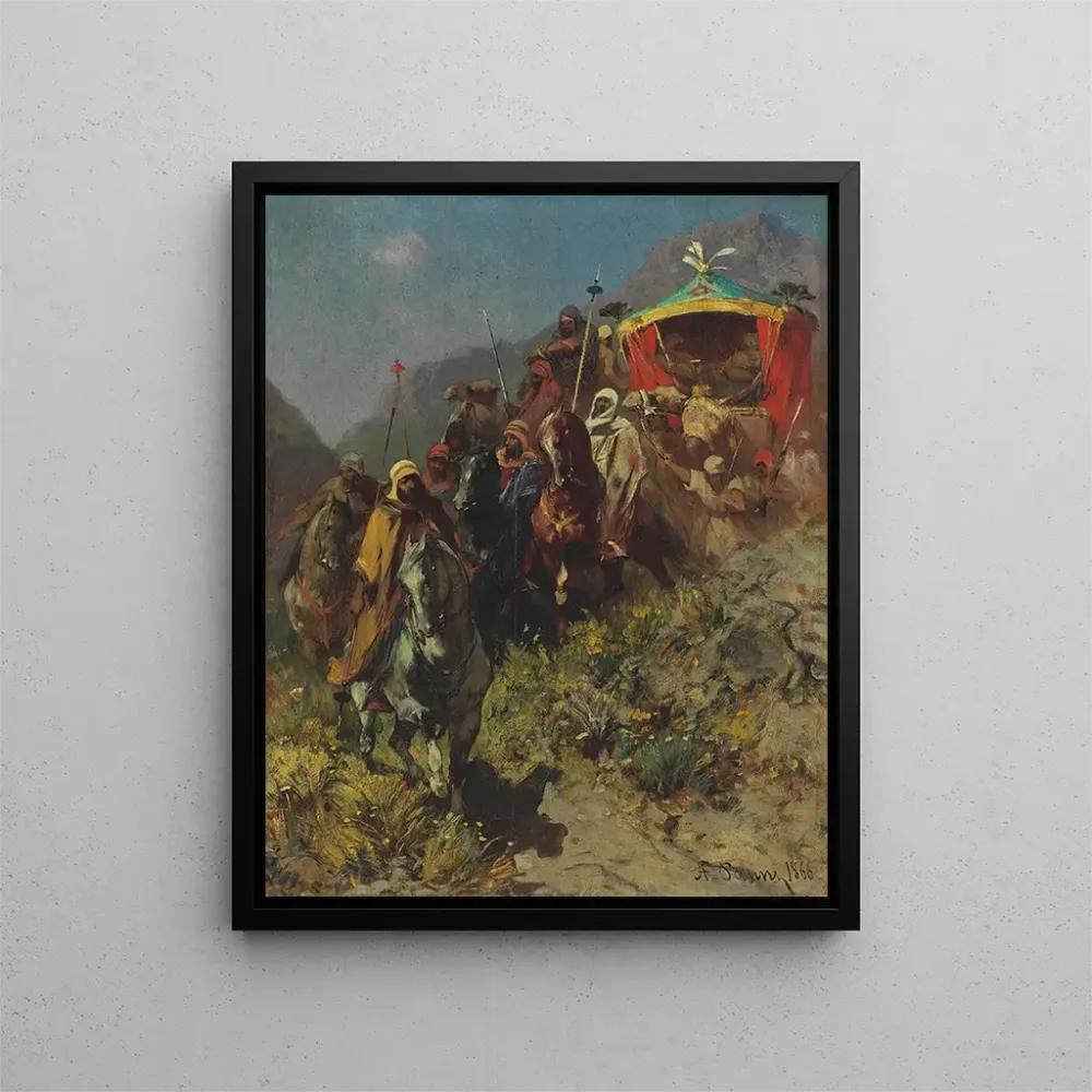 Tableau Une caravane sur un col de montagne - Alberto Pasini | Reproduction