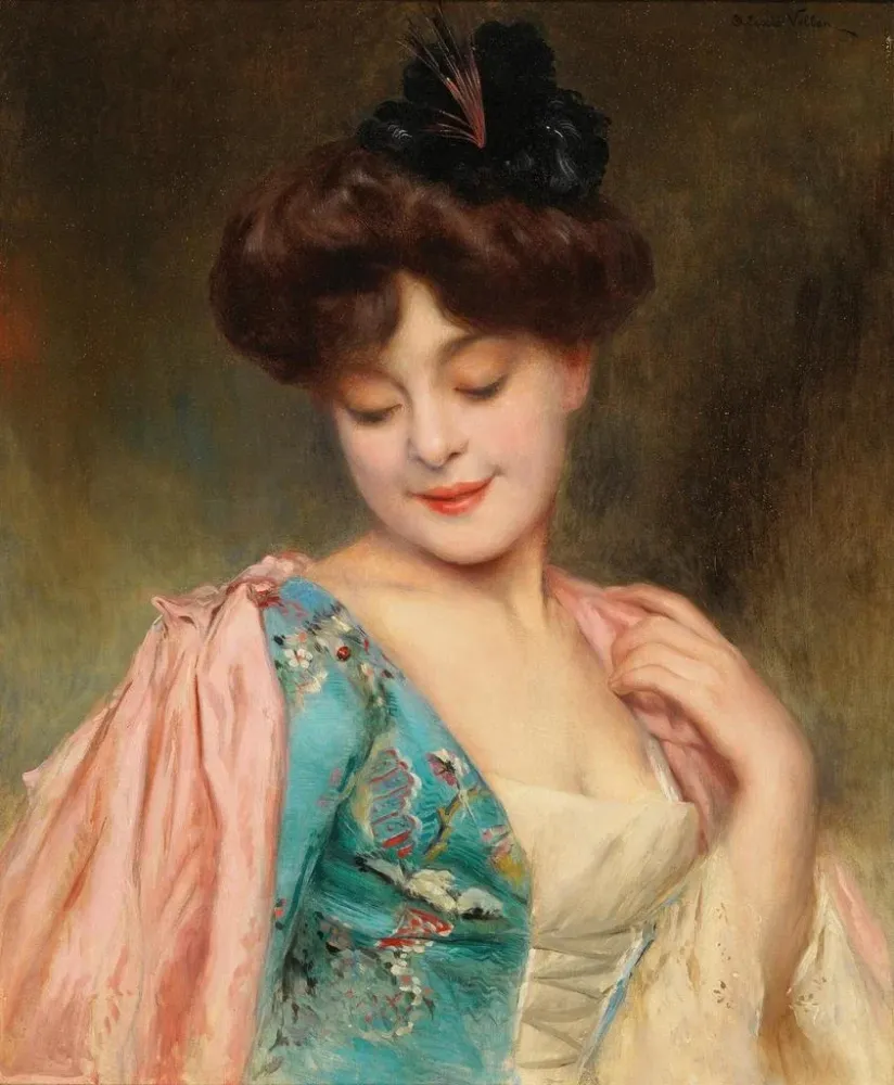 Tableau Une dame coquette - Alexis Vollon | Reproduction