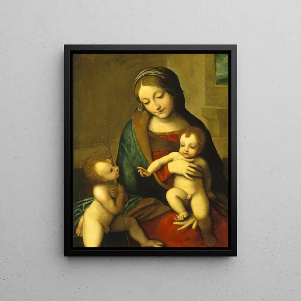 Tableau La Vierge à l'Enfant avec le petit saint Jean - Après Correggio | Reproduction