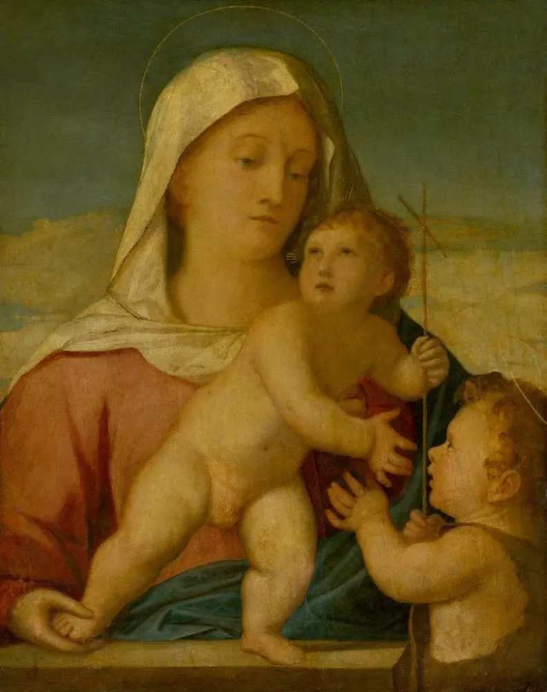 Tableau La Vierge à l'Enfant avec saint Jean-Baptiste - Anonyme | Reproduction