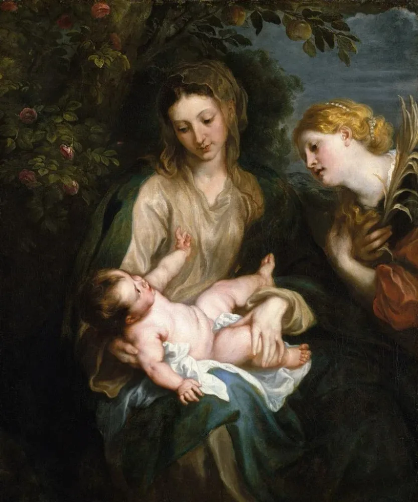Tableau Vierge à l'Enfant avec sainte Catherine d'Alexandrie - Antoine van Dyck | Reproduction
