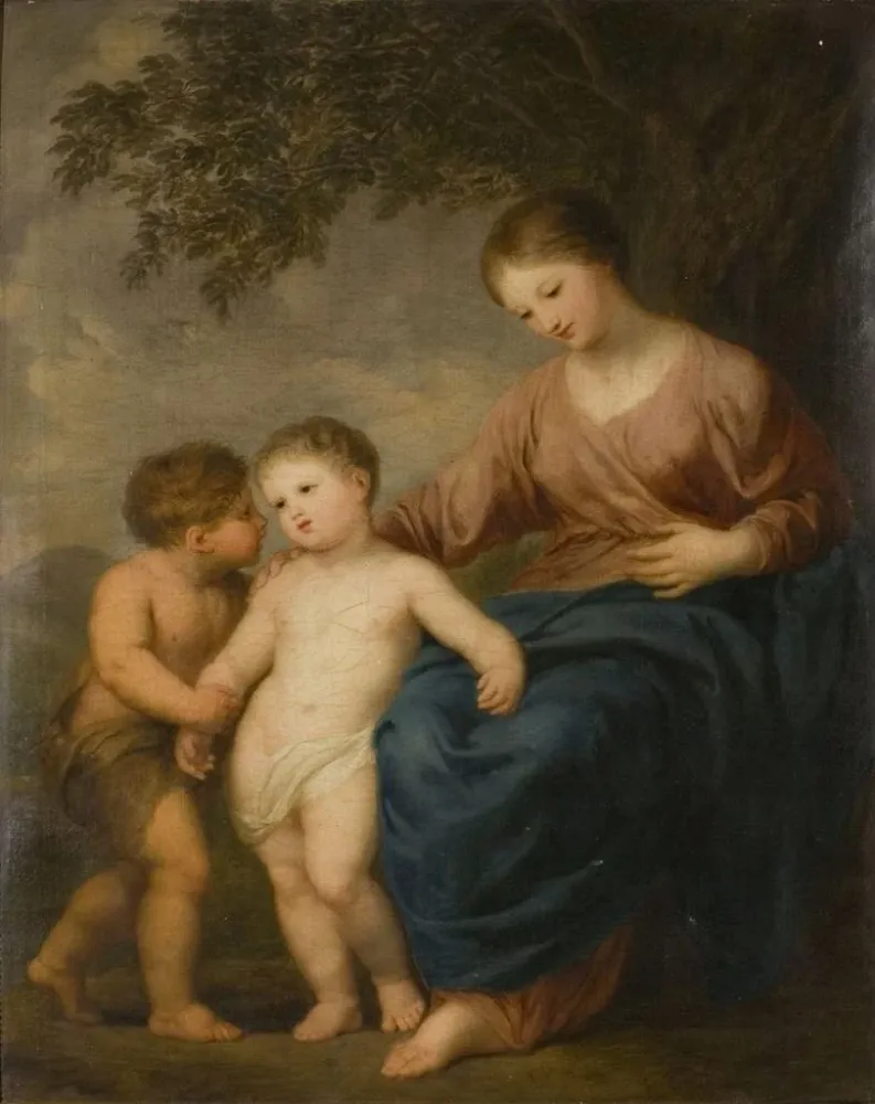 Tableau La Vierge l'Enfant Jésus et saint Jean - Andries Cornelis Lens | Reproduction