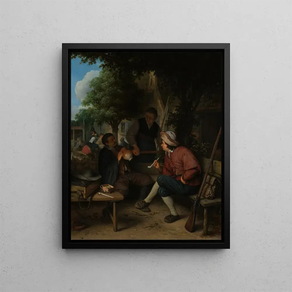 Tableau Voyageurs au repos - Adriaen van Ostade | Reproduction