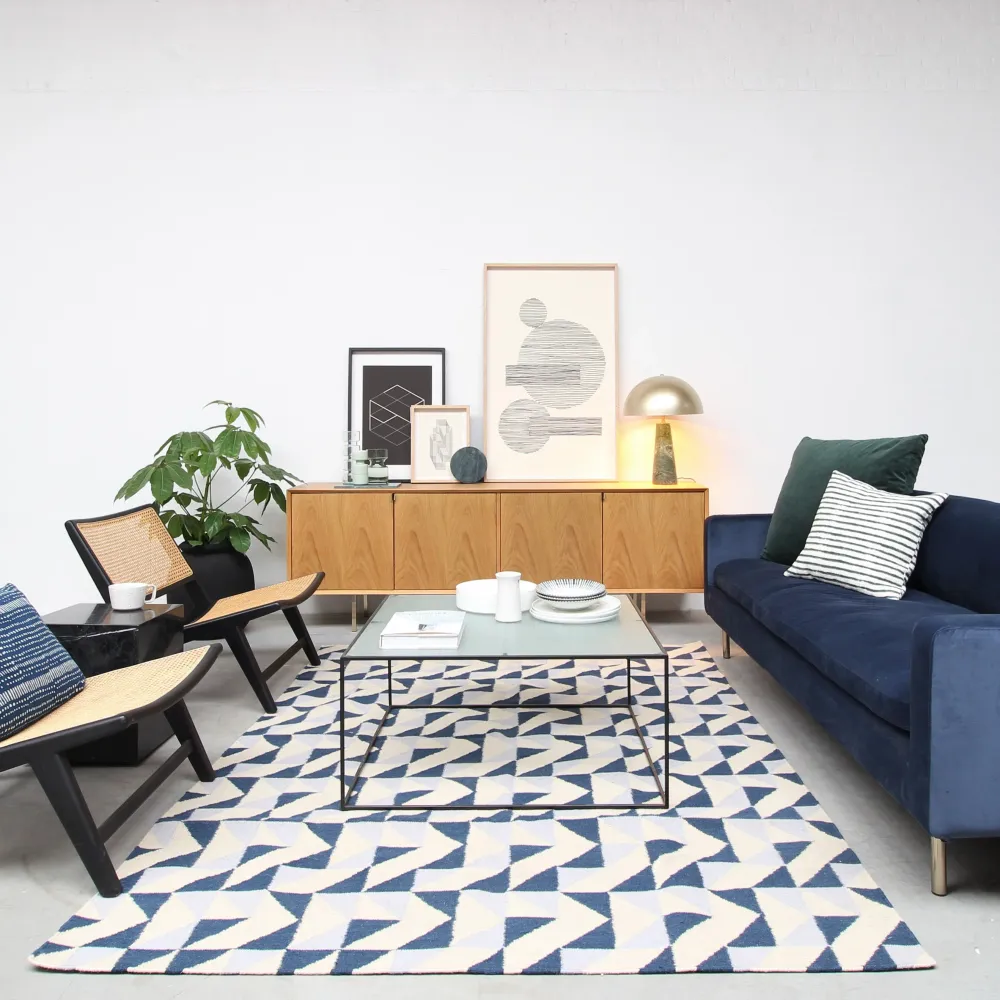 Tapis - Barbade - Naturel/Bleu Clair/Bleu Foncé - 200 x 300 cm