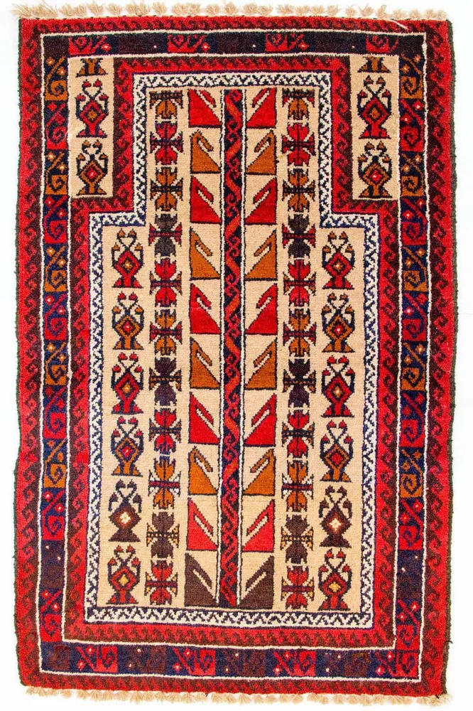 Tapis Belutsch - 126 x 79 cm - rouge