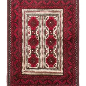 Tapis Belutsch - 95 x 74 cm - rouge
