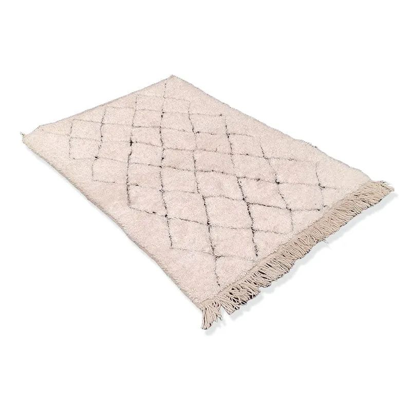 Tapis Berbère blanc à petits losanges Afifa - Sur mesure