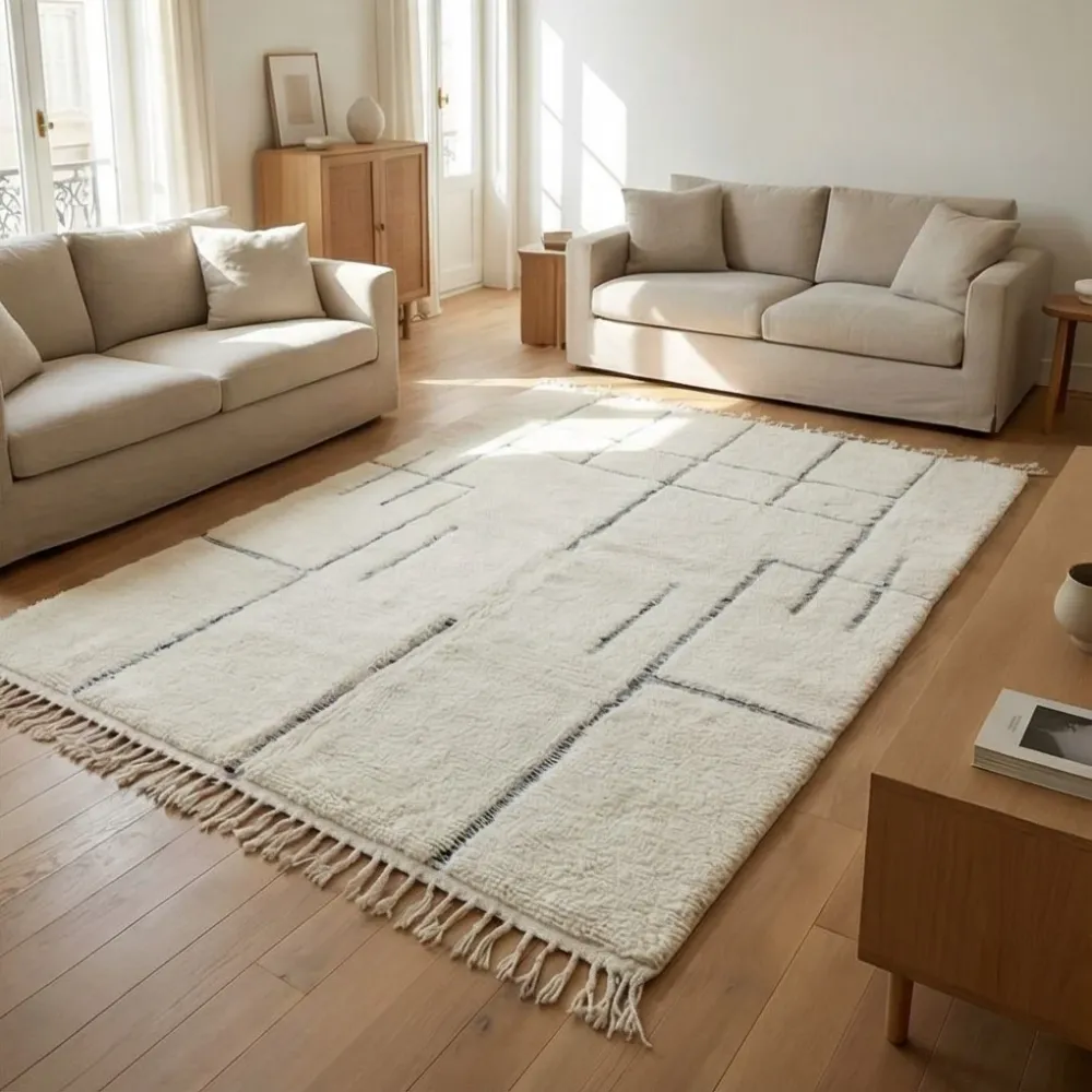 Tapis berbère en laine motif graphique Yaja - Sur mesure