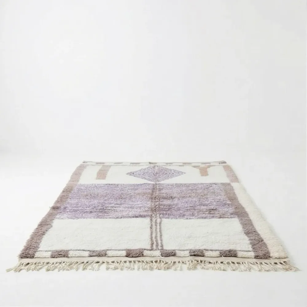 Tapis berbère en laine violet Fatna - Sur mesure