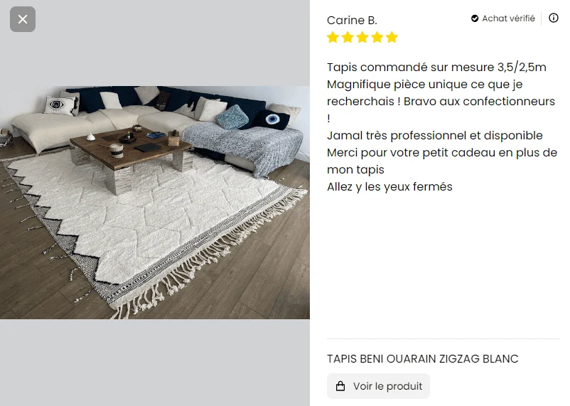 Tapis berbère personnalisé sur mesure
