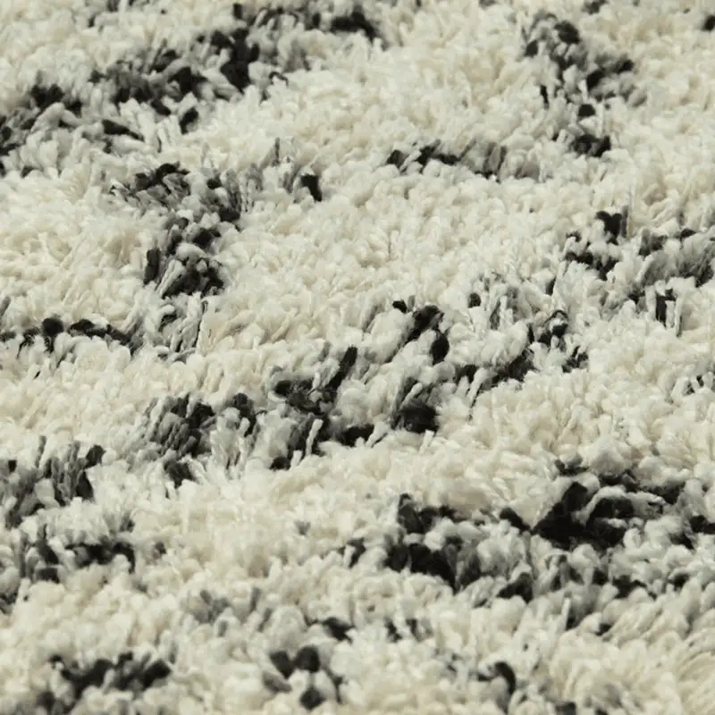 Tapis bohème Tribal poils longs écru