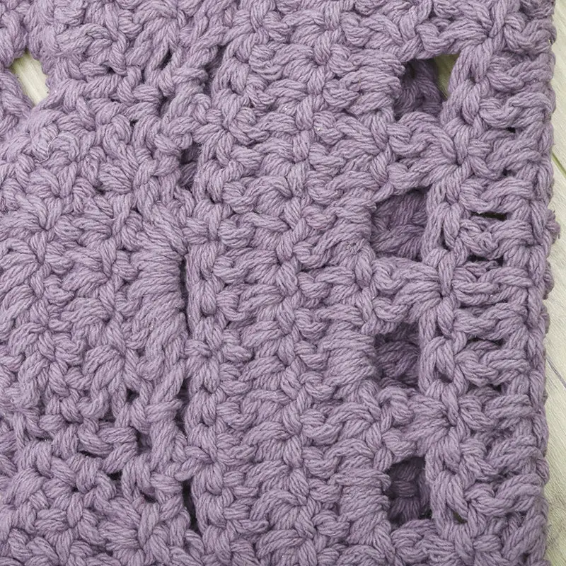Tapis chambre enfant coton crochet ALMA MAUVE