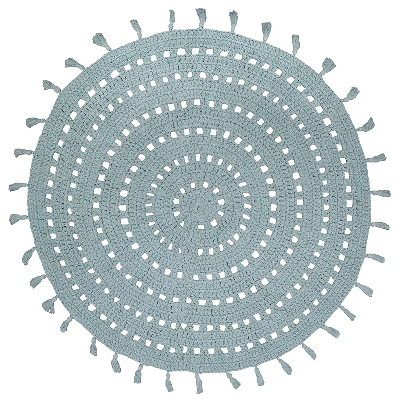 Tapis chambre enfant coton crochet NILA VERT PALE