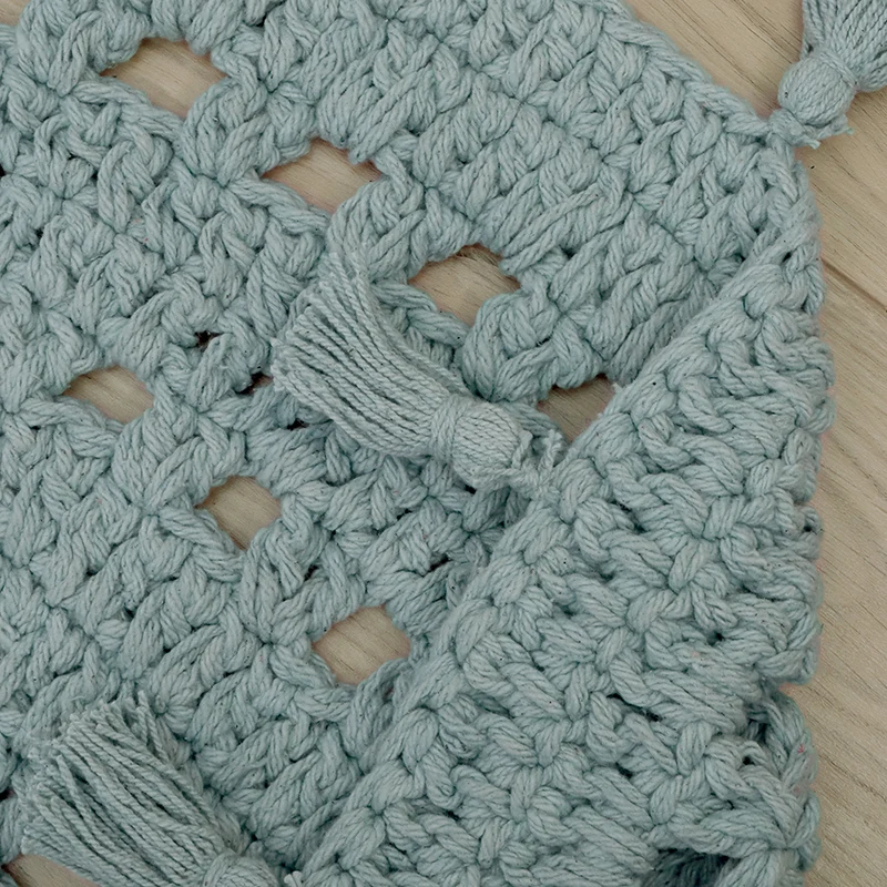 Tapis chambre enfant coton crochet NILA VERT PALE