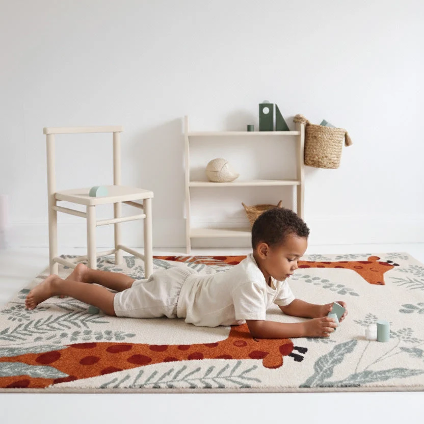 Tapis chambre enfant girafes NISU L