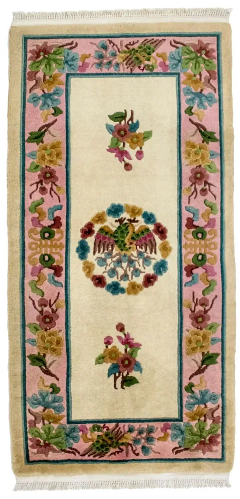 Tapis chinois - 140 x 70 cm - beige