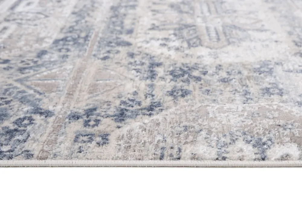 Tapis contemporain Parksdale 7x9 | Bleu et Gris fini utilisé