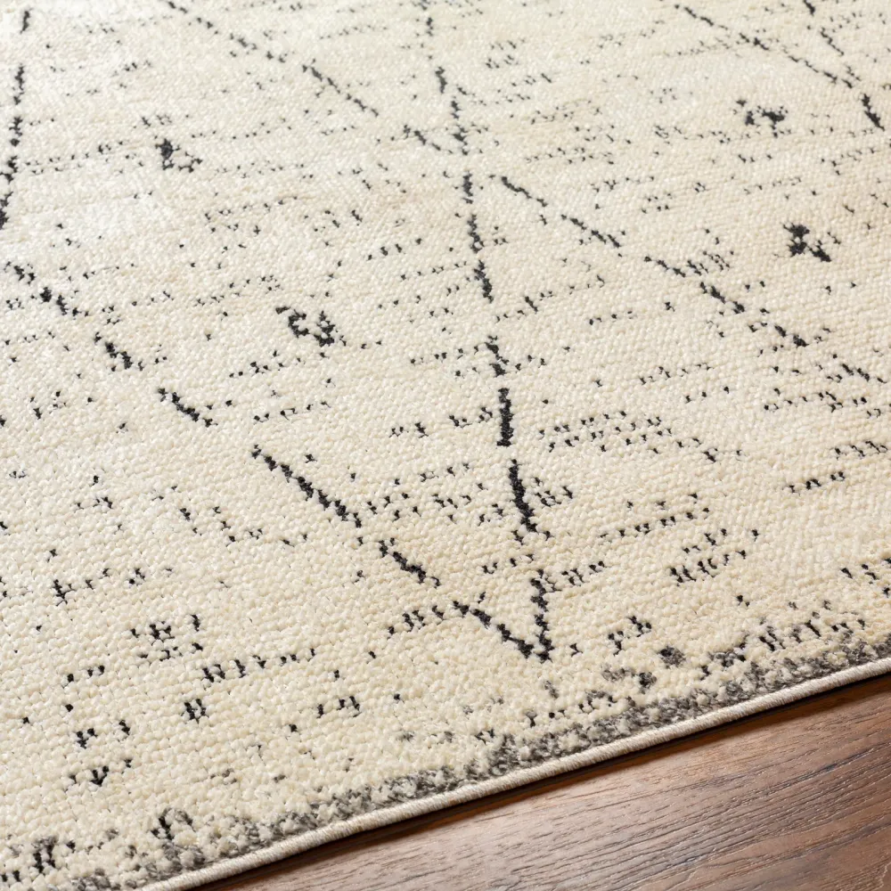 Tapis de Couloir Berbère Ethnique Ivoire/Gris Onojo