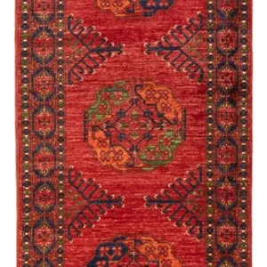 Tapis de couloir Tapis afghan - 201 x 81 cm - rouge