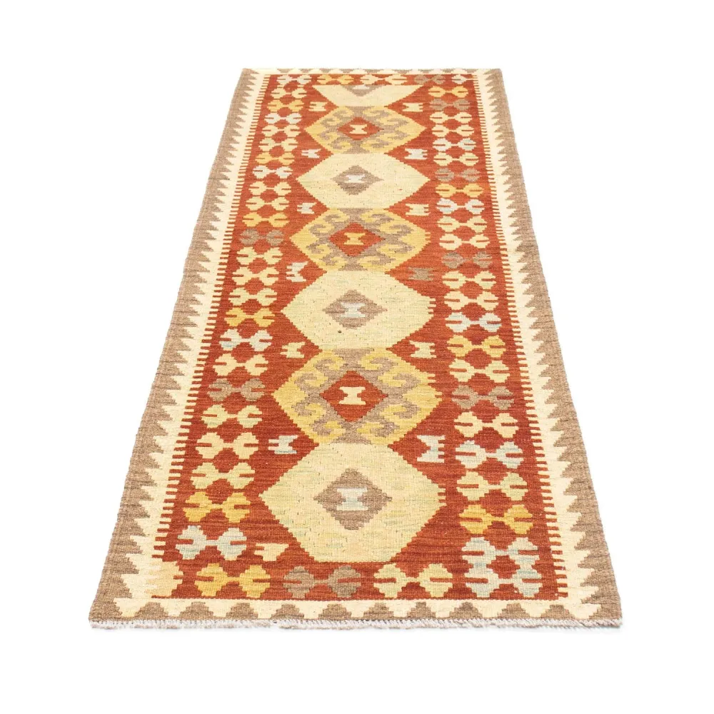 Tapis de couloir Tapis Kelim - Oriental - 195 x 67 cm - rouille
