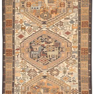 Tapis de couloir Tapis Kelim - Oriental - 210 x 115 cm - beige