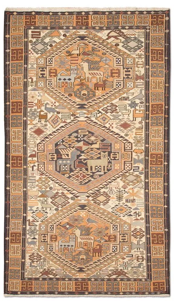 Tapis de couloir Tapis Kelim - Oriental - 210 x 115 cm - beige