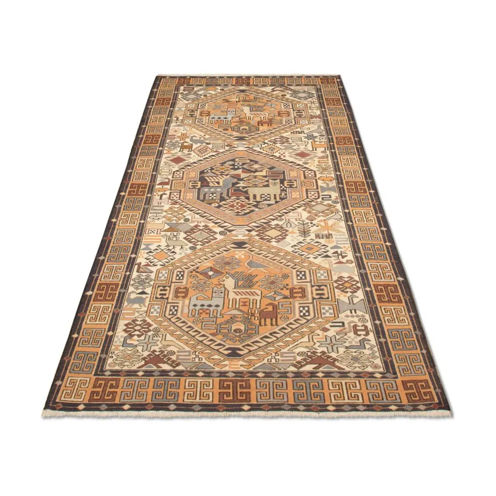 Tapis de couloir Tapis Kelim - Oriental - 210 x 115 cm - beige