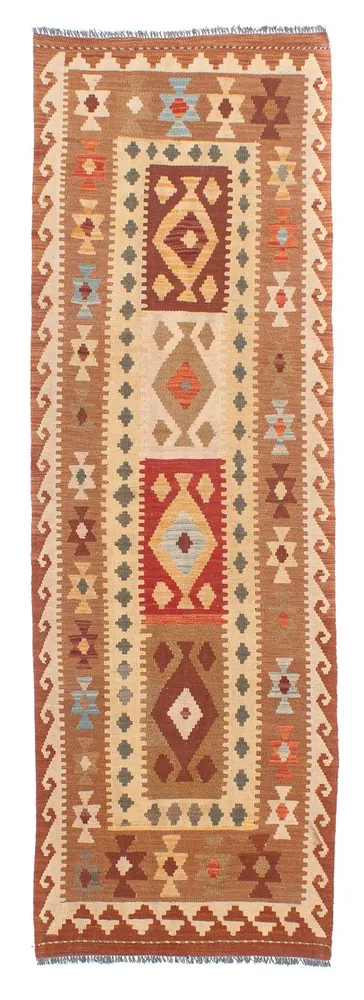 Tapis de couloir Tapis Kelim - Splash - 254 x 81 cm - multicolore