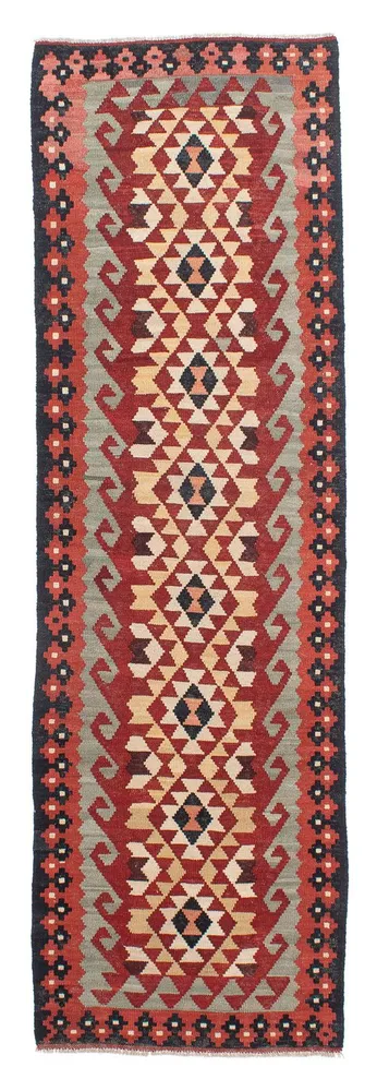 Tapis de couloir Tapis Kelim - Splash - 285 x 87 cm - rouge clair