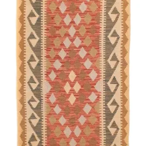 Tapis de couloir Tapis Kelim - Splash - 300 x 82 cm - rouge clair