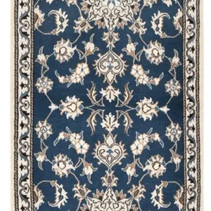 Tapis de couloir Tapis persan - Nain - 195 x 77 cm - bleu de mer