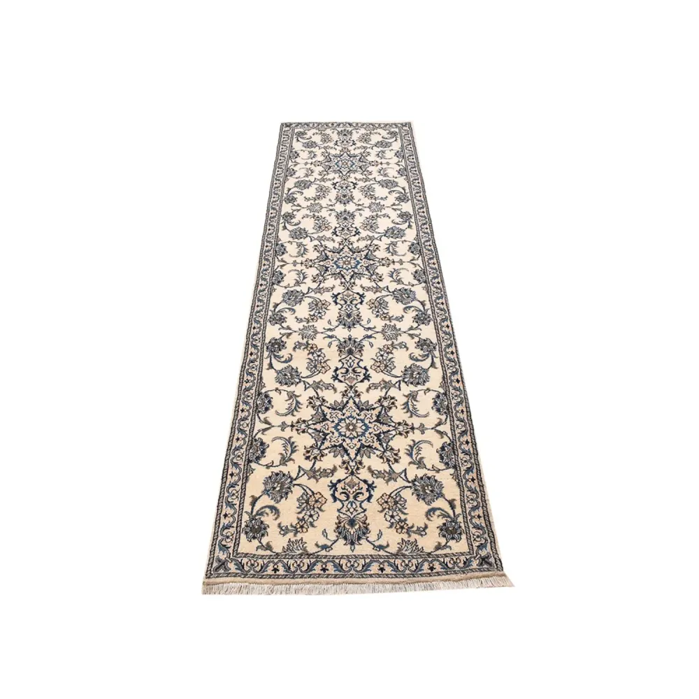 Tapis de couloir Tapis persan - Nain - 295 x 77 cm - blanc