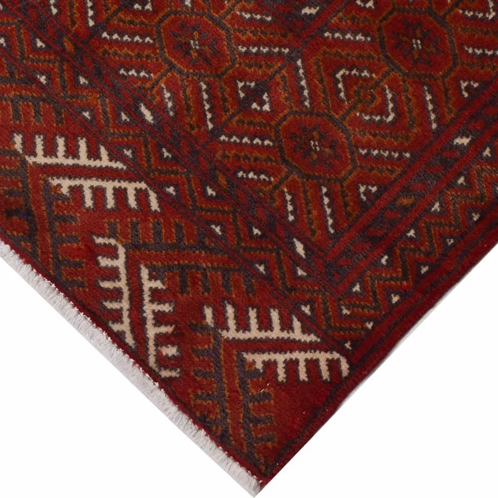 Tapis de couloir Tapis Turkaman - 287 x 102 cm - rouge