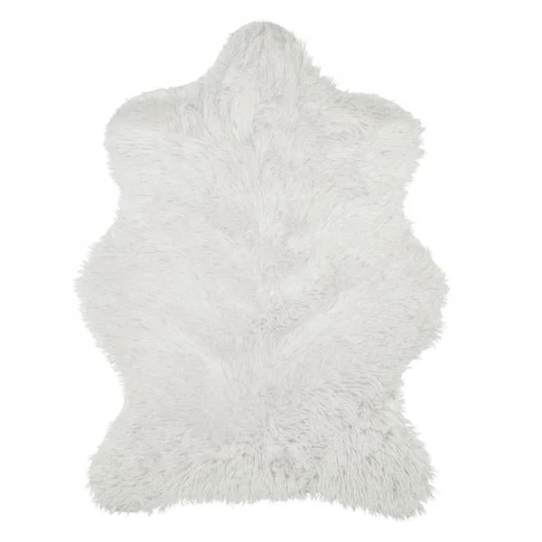 Tapis en fausse fourrure 32 po x 24 po blanc