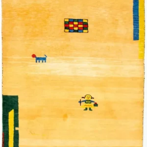 Tapis Gabbeh - Indus - 193 x 121 cm - or