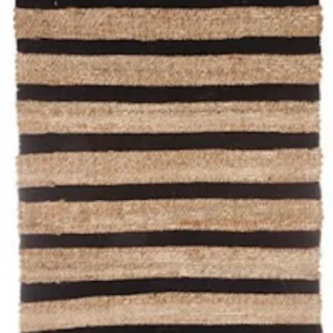 Tapis jute rayure noire - tapis 90 x 60 cm