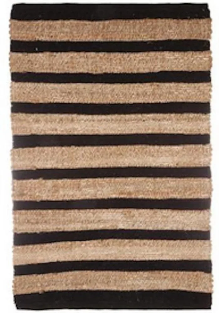 Tapis jute rayure noire - tapis 90 x 60 cm
