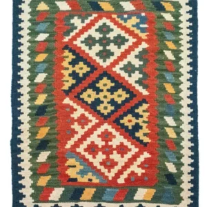 Tapis Kelim - Oriental - 120 x 80 cm - vert
